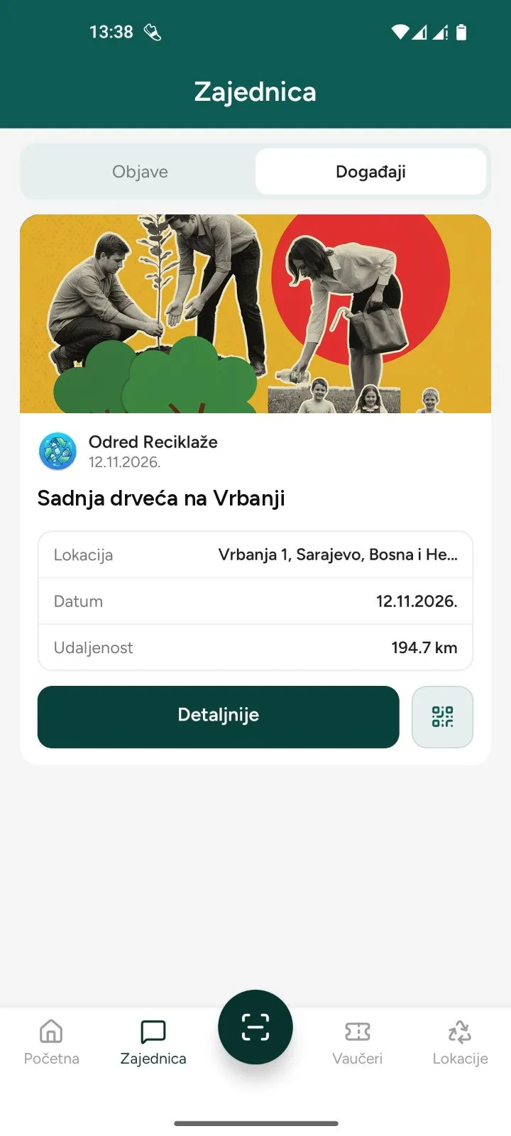 Događaj zajednice: sadnja drveća na Vrbanji